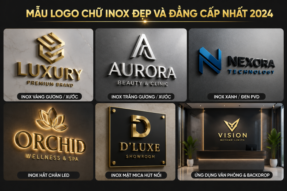 Những mẫu logo chữ inox đẹp