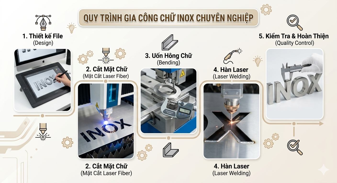 Gia công chữ inox 304